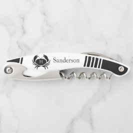 Mit Monogramm Schwarz-Weiß-Krebse Kellnermesser