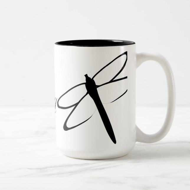 mit Monogramm Schwarz-Weiß-Tasse Zweifarbige Tasse (Rechts)