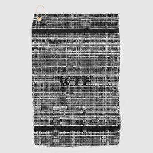 Mit Monogramm Schwarz-, Weiß- und Grau-Karo-Muste Golfhandtuch