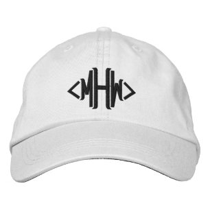 Mit Monogramm, Schwarz-weiße Eleganz Bestickte Baseballkappe