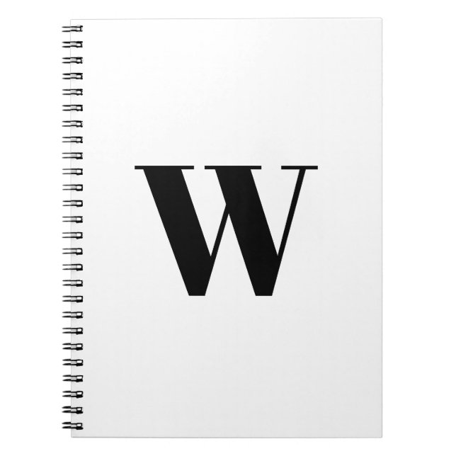 Mit Monogramm Schwarz-weiße Erstelegung Notizblock (Vorderseite)