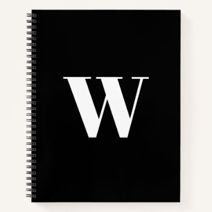 Mit Monogramm Schwarz-weiße Erstelegung Notizbuch