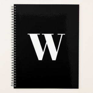 mit Monogramm Schwarz-weiße Erstelegung Planer