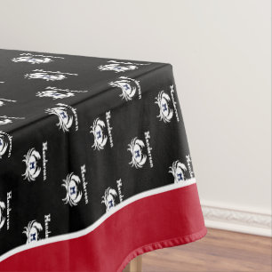 Mit Monogramm Schwarz-weiße Rote Krebsküste Tischdecke