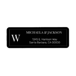 Mit Monogramm Schwarz-weiße Rücksendeadresse