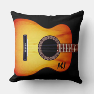 Mit Monogramm schwarze Acoustic Gitarre Kissen