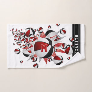 mit Monogramm schwarze Basketball-Stars Handtuch