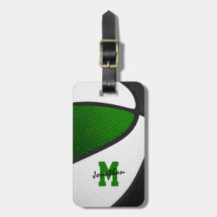 mit Monogramm schwarze Basketballfarben Gepäckanhänger