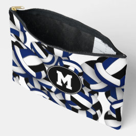 mit Monogramm schwarze Volleyballmuster Zubehörtasche