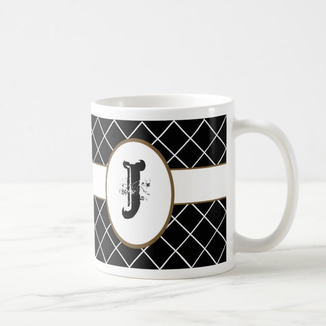 Mit Monogramm schwarzer Diamant Tasse (Rechts)