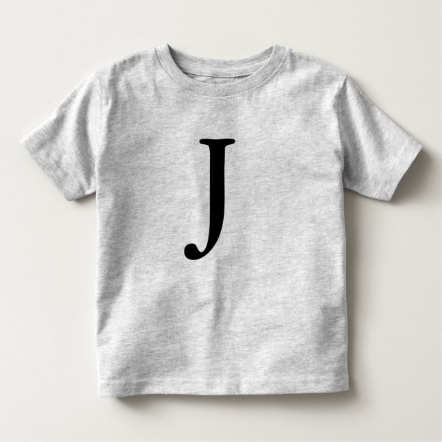 Mit Monogramm schwarzes Anfangst-shirt des Kleinkind T-shirt (Vorderseite)