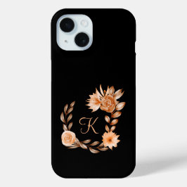 Mit Monogramm Schwarzes Brot und Pfirsichblüten Case-Mate iPhone Hülle