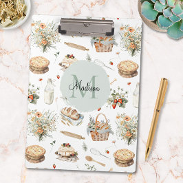 Mit Monogramm schwarzes Erdbeerland Klemmbrett