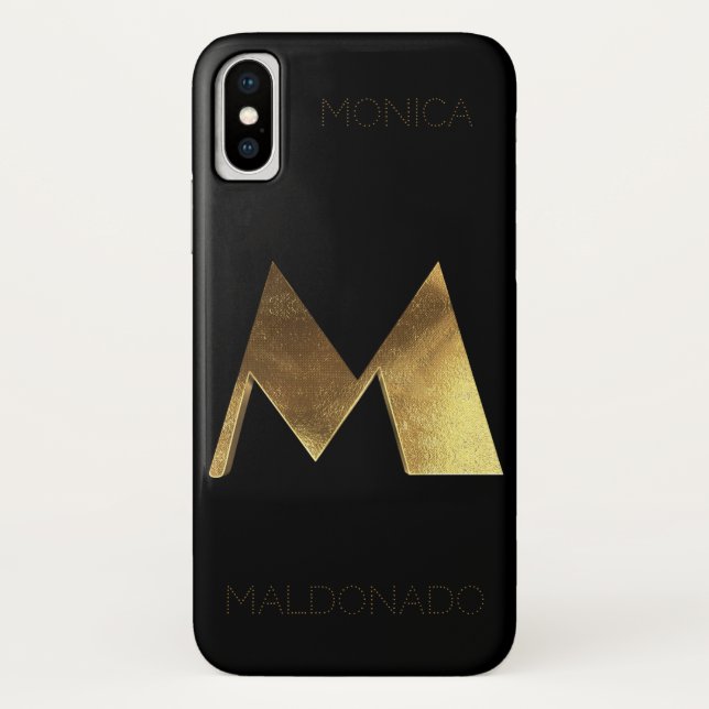 Mit Monogramm schwarzes Gold der Case-Mate iPhone Hülle (Rückseite)