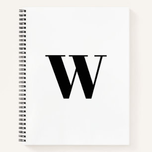 Mit Monogramm Schwarzweiß-Erstelegung Notizbuch