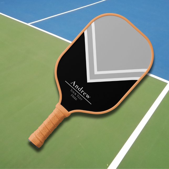 Mit Monogramm Schwarzweiß-Monogramm Pickleball Schläger (Von Creator hochgeladen)
