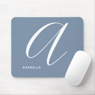 Mit Monogramm Script Letter A Blue Mousepad