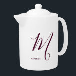 Mit Monogramm Script Letter M Burgundy<br><div class="desc">Ihr Monogramm und Ihr Name in modernen,  eleganten bordeauxfarbenen Schriftart sind Set auf weißem Hintergrund. Es stehen zusätzliche Farben zur Verfügung,  und Sie können die Farbe des Schriftartes auch selbst ändern,  indem Sie das Menü Bearbeiten benutzen. Dieses Design kann Ihren Vornamen oder Familiennamen darstellen. Macht ein wunderbares Geschenk!</div>