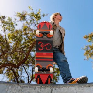 Mit Monogramm, sehr farbige Skateboard