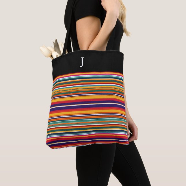 Mit Monogramm Serape Strip Tote Bag (Von Nahem)