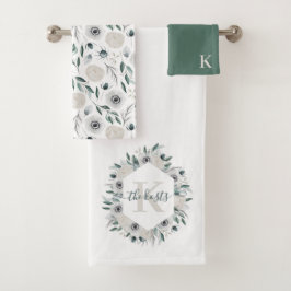 Mit Monogramm Set für das Blumenhandtuch