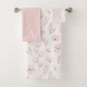Mit Monogramm Set für das Blumenhandtuch