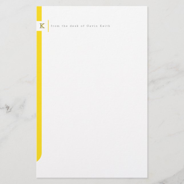 Mit Monogramm Sidebar Briefpapier (Vorderseite)