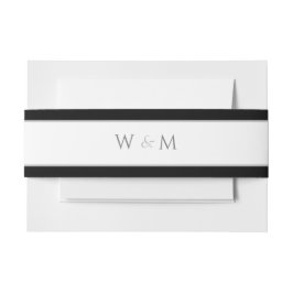 Mit Monogramm Silberner Schriftart Schwarz-weiß Ho Einladungsbanderole