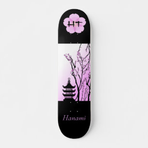 Mit Monogramm Skateboard für Japanisch Cherry Blos