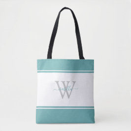 Mit Monogramm Skript Initial Aquamarin