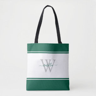 Mit Monogramm Skript Initial Emerald Green