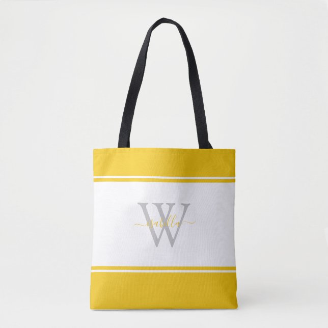 Mit Monogramm Skript Initial Yellow (Vorderseite)