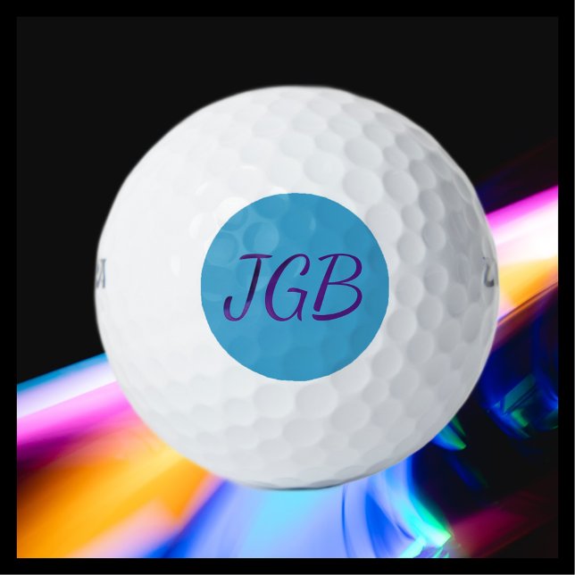 Mit Monogramm Sky Blue oder Color Background auswä Golfball (Von Creator hochgeladen)
