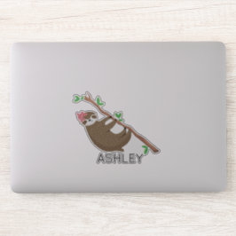 Mit Monogramm Sloth Girl personalisiert Aufkleber