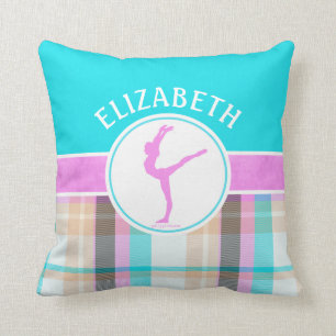 Mit Monogramm Sommertartan-Gymnastik-Golly Mädche Kissen