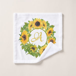 Mit Monogramm Sonnenblume Badhandtuch Set