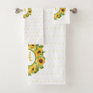 Mit Monogramm Sonnenblume Badhandtuch Set
