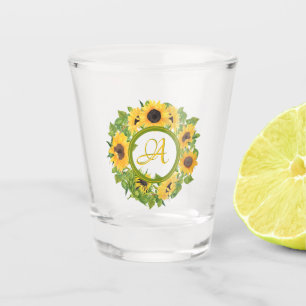 Mit Monogramm Sonnenblume Schnapsglas