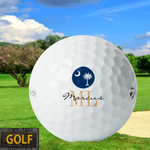 Mit Monogramm South Carolina Flag & S Carolina, US Golfball