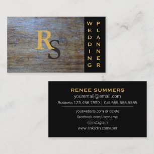 Mit Monogramm Sozialrustikaler Hochzeits-Planer Visitenkarte