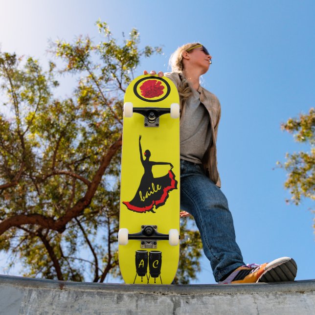 Mit Monogramm Spanisches Patineta Skateboard "Bail (Außenbereich 1)