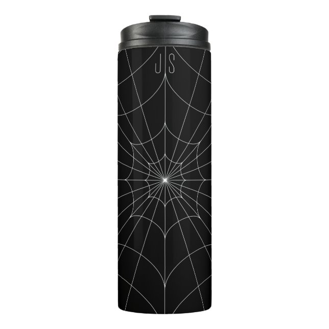 Mit Monogramm Spiderweb Thermal Tumbler Thermosbecher (Vorderseite)