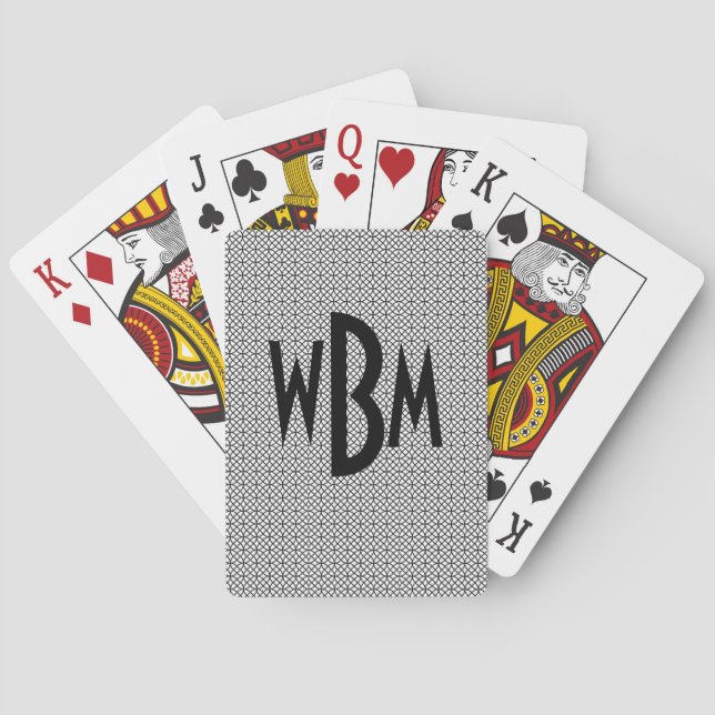 Mit Monogramm Spielkarten (Rückseite)