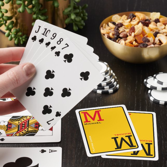 Mit Monogramm Spielkarten mit gelbem Individuelle  (In Situ)