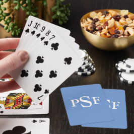 Mit Monogramm Spielkarten Periwinkle und Weiß