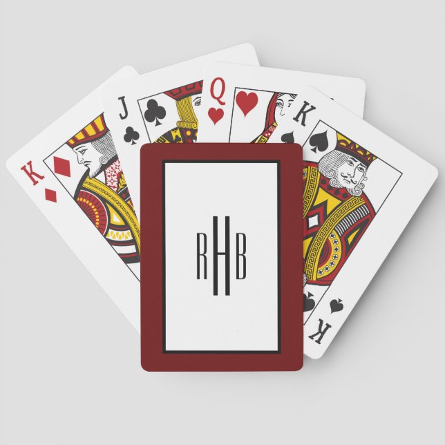 Mit Monogramm Spielkarten Poker Deck für Vater (Rückseite)