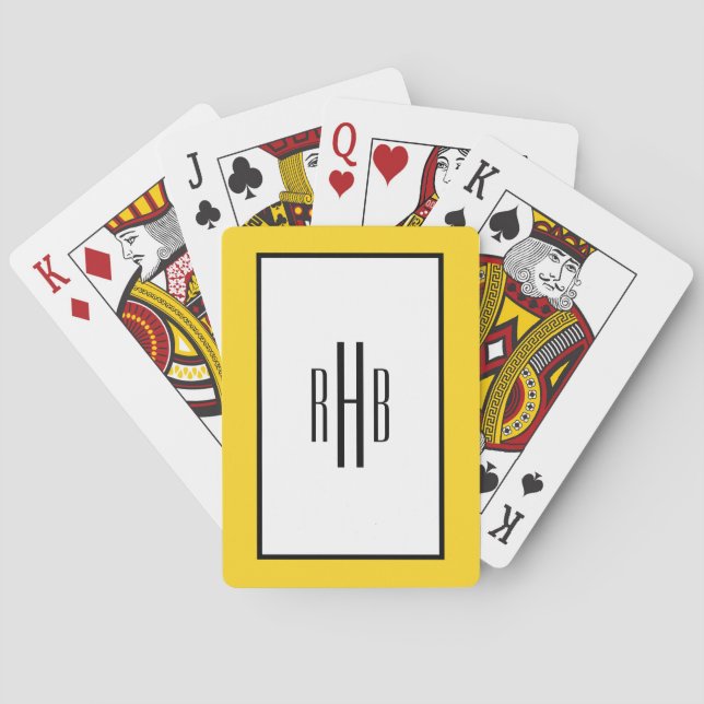 Mit Monogramm Spielkarten Poker Deck für Vater (Rückseite)