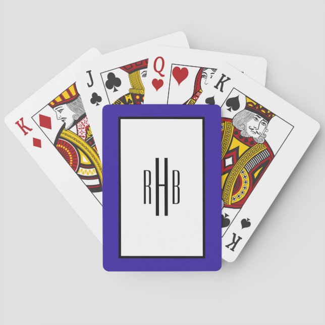 Mit Monogramm Spielkarten Poker Deck für Vater (Rückseite)