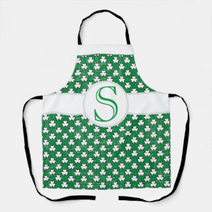 Mit Monogramm St. Paddy's Day Clover Pattern Lucky Schürze