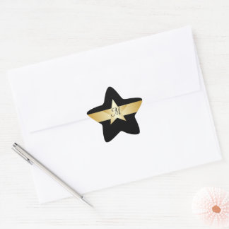 Mit Monogramm-Star-Aufkleber Stern-Aufkleber